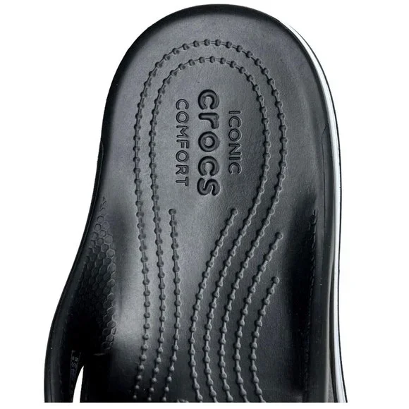 Crocs Bayaband Womens Flip Flop Sandals Size 8 - 9 Black & White‎ Water Friendly - Picture 14 of 14